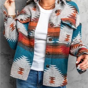 Blue B Collection Aztec Wool Shacket